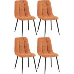 Juego de 4 sillas de comedor Tilde Cord color naranja