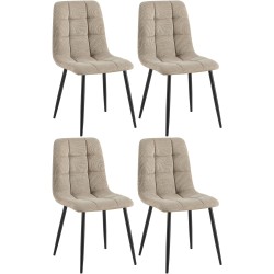 Juego de 4 sillas de comedor Tilde Cord color topo