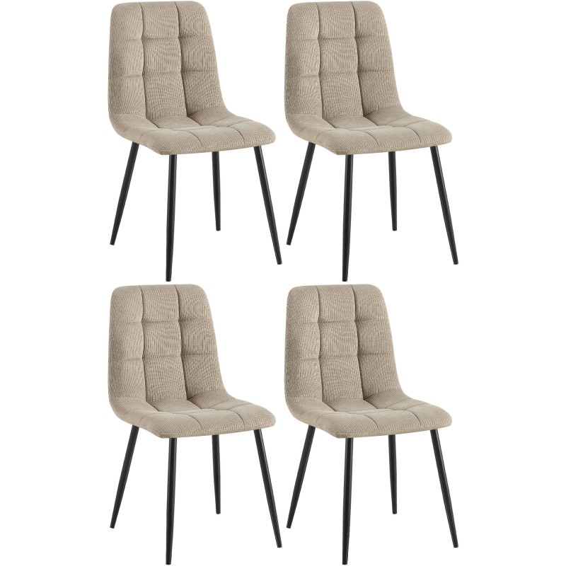 Juego de 4 sillas de comedor Tilde Cord color topo