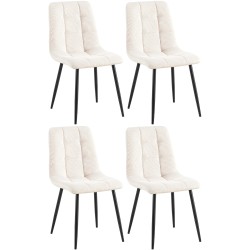Juego de 4 sillas de comedor Tilde Cord color crema
