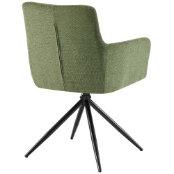 Juego de 2 sillas de comedor Jonah en tela verde