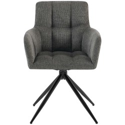 Juego de 2 sillas de comedor Jonah en tela gris oscuro Juego de 2 sillas de comedor Jonah en tela gris oscuro