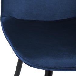 Juego de 2 sillas de comedor Maryam en terciopelo azul oscuro Juego de 2 sillas de comedor Maryam en terciopelo azul oscuro