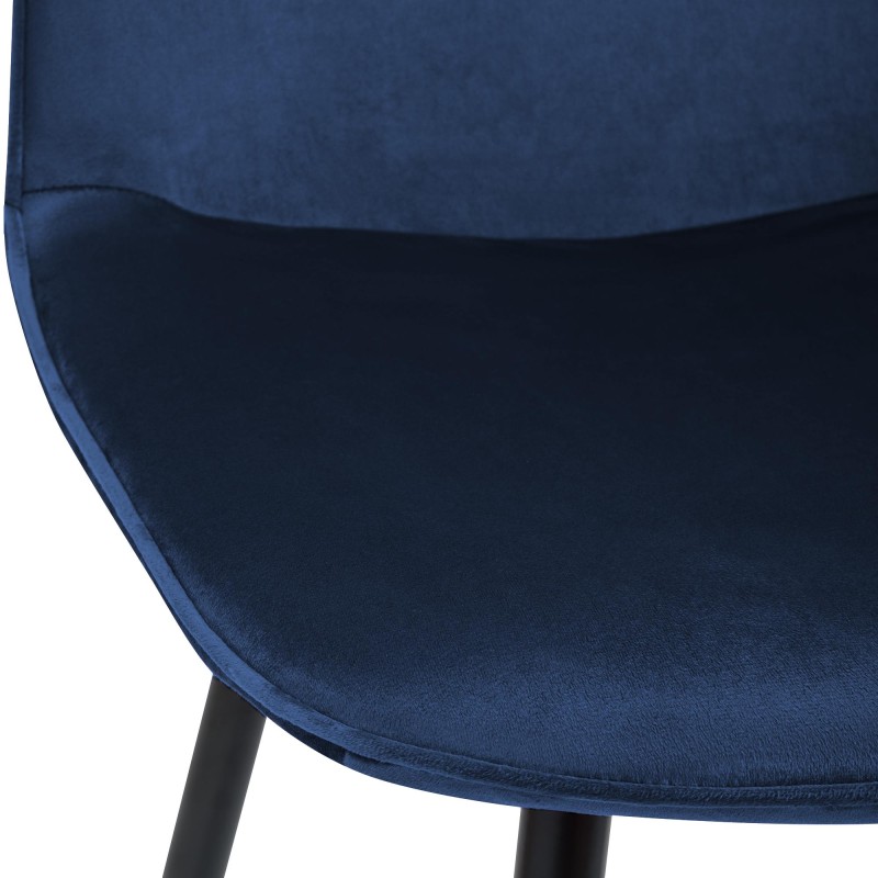 Juego de 2 sillas de comedor Maryam en terciopelo azul oscuro
