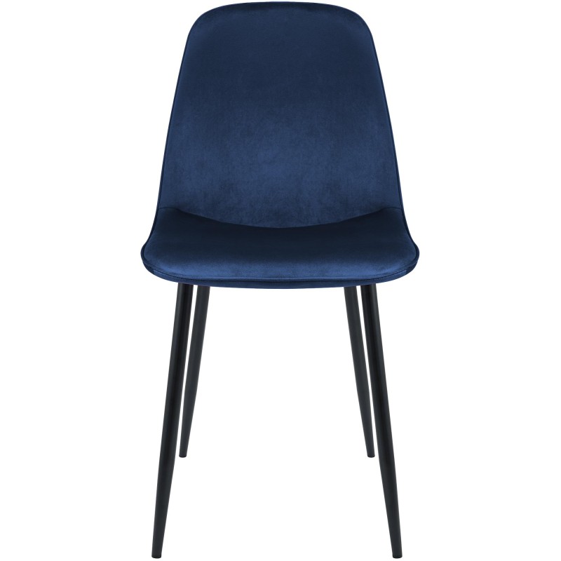 Juego de 2 sillas de comedor Maryam en terciopelo azul oscuro