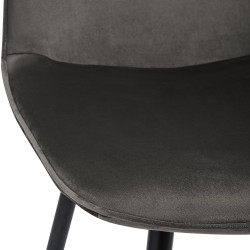 Juego de 2 sillas de comedor Maryam de terciopelo antracita Juego de 2 sillas de comedor Maryam de terciopelo antracita