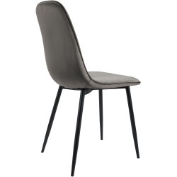 Juego de 2 sillas de comedor Maryam de terciopelo antracita Juego de 2 sillas de comedor Maryam de terciopelo antracita