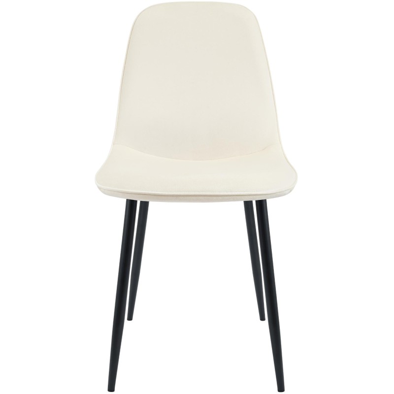 Juego de 2 sillas de comedor Maryam de terciopelo crema