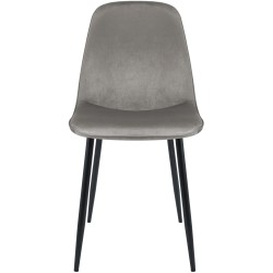 Juego de 2 sillas de comedor Maryam en terciopelo gris claro Juego de 2 sillas de comedor Maryam en terciopelo gris claro