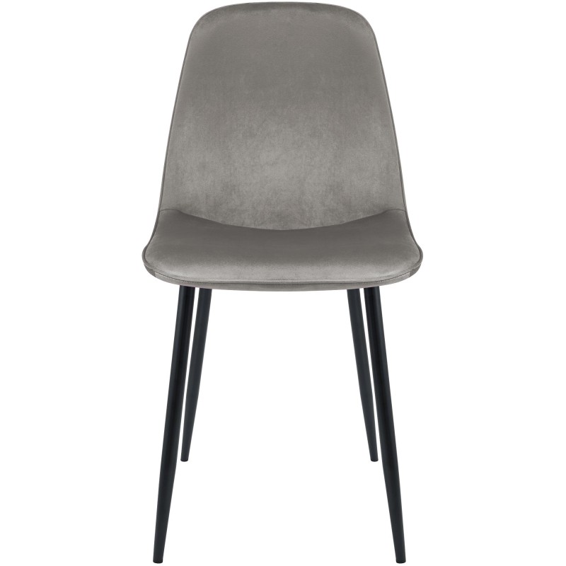 Juego de 2 sillas de comedor Maryam en terciopelo gris claro