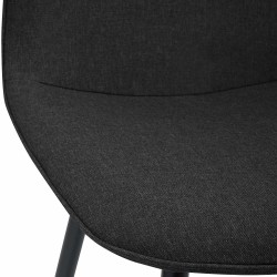 Juego de 2 sillas de comedor Maryam en tela gris oscuro Juego de 2 sillas de comedor Maryam en tela gris oscuro