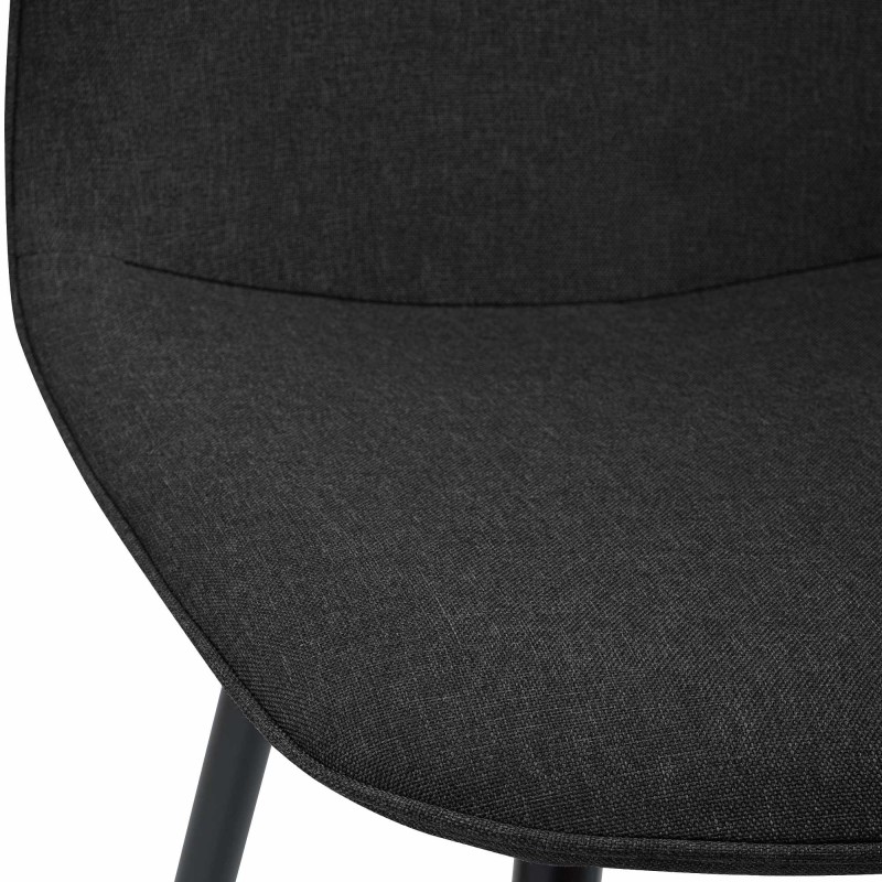 Juego de 2 sillas de comedor Maryam en tela gris oscuro