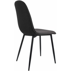 Juego de 2 sillas de comedor Maryam en tela gris oscuro Juego de 2 sillas de comedor Maryam en tela gris oscuro