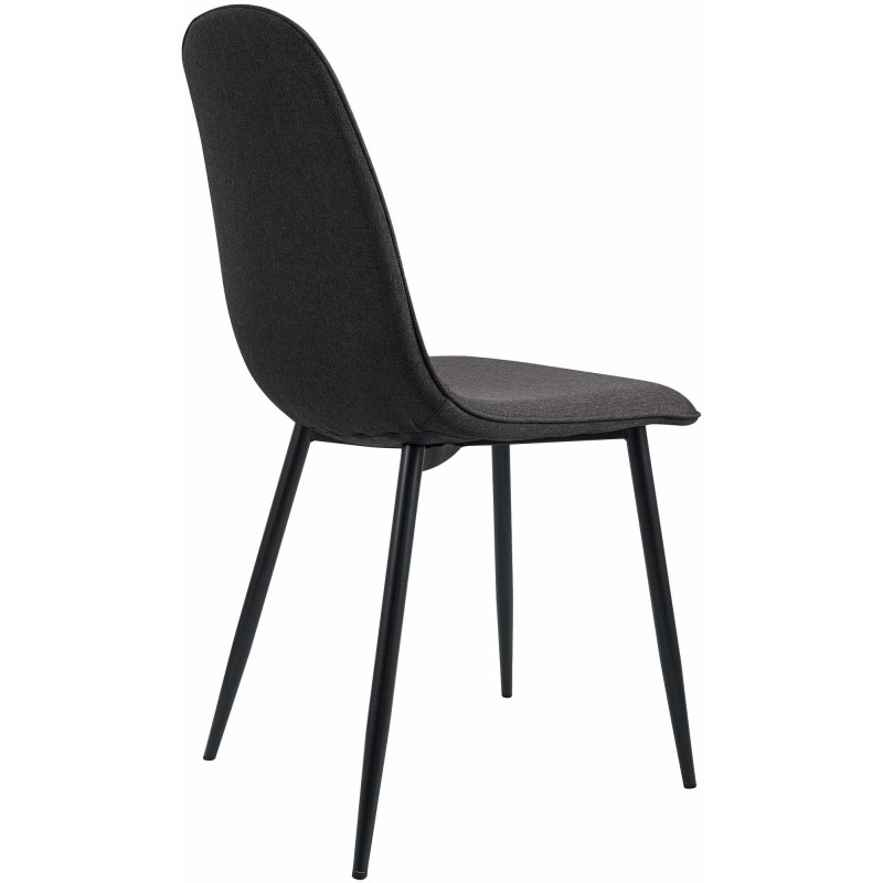 Juego de 2 sillas de comedor Maryam en tela gris oscuro