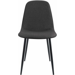 Juego de 2 sillas de comedor Maryam en tela gris oscuro Juego de 2 sillas de comedor Maryam en tela gris oscuro