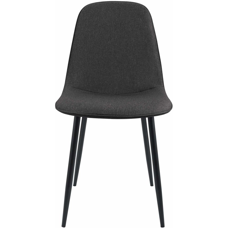 Juego de 2 sillas de comedor Maryam en tela gris oscuro
