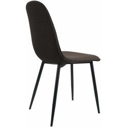 Juego de 2 sillas de comedor Maryam en tela marrón