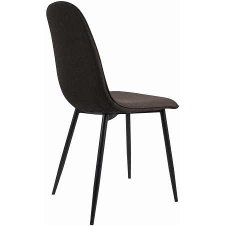 Juego de 2 sillas de comedor Maryam en tela marrón