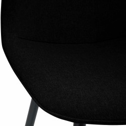 Juego de 2 sillas de comedor Maryam en tela negra Juego de 2 sillas de comedor Maryam en tela negra