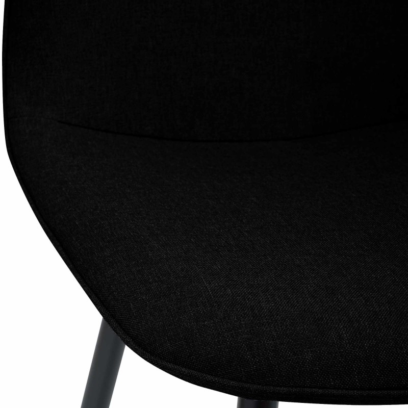 Juego de 2 sillas de comedor Maryam en tela negra
