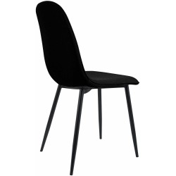 Juego de 2 sillas de comedor Maryam en tela negra Juego de 2 sillas de comedor Maryam en tela negra