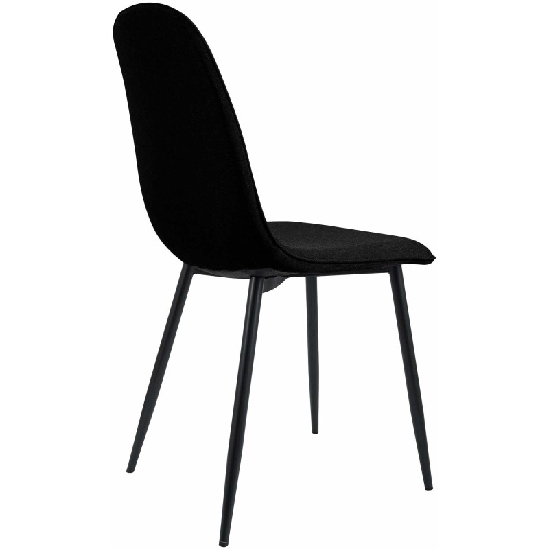 Juego de 2 sillas de comedor Maryam en tela negra