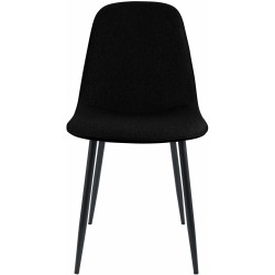 Juego de 2 sillas de comedor Maryam en tela negra Juego de 2 sillas de comedor Maryam en tela negra
