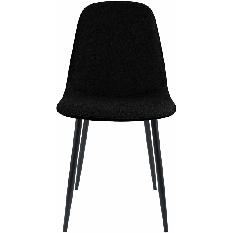 Juego de 2 sillas de comedor Maryam en tela negra