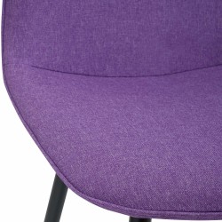Juego de 2 sillas de comedor Maryam en tela morada