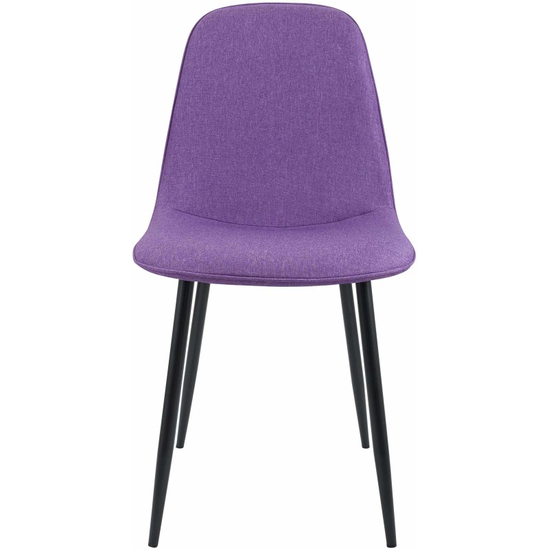 Juego de 2 sillas de comedor Maryam en tela morada