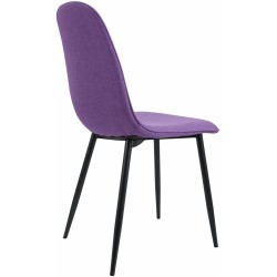 Juego de 2 sillas de comedor Maryam en tela morada Juego de 2 sillas de comedor Maryam en tela morada