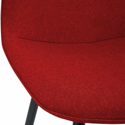 Juego de 2 sillas de comedor Maryam en tela roja Juego de 2 sillas de comedor Maryam en tela roja
