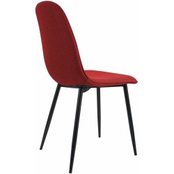 Juego de 2 sillas de comedor Maryam en tela roja Juego de 2 sillas de comedor Maryam en tela roja
