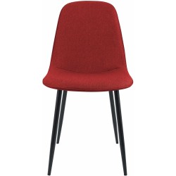 Juego de 2 sillas de comedor Maryam en tela roja Juego de 2 sillas de comedor Maryam en tela roja