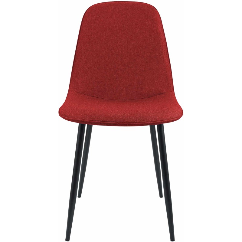 Juego de 2 sillas de comedor Maryam en tela roja