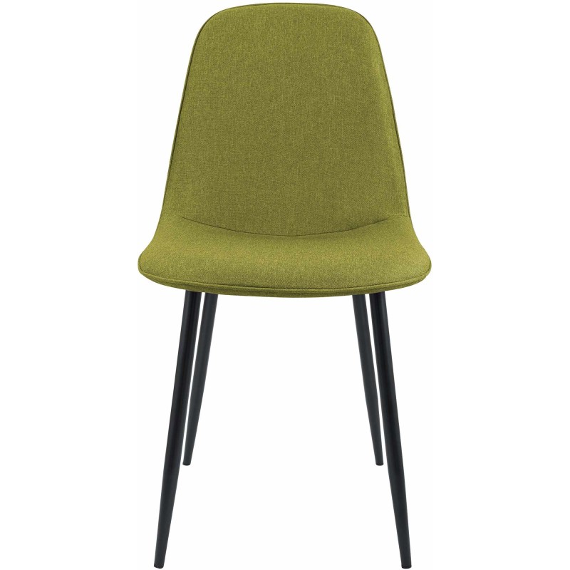 Juego de 2 sillas de comedor Maryam en tela verde