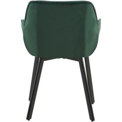 Juego de 2 sillas de comedor Antigo de terciopelo verde