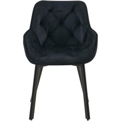 Juego de 2 sillas de comedor Antigo en terciopelo negro