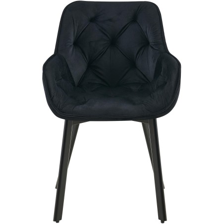Juego de 2 sillas de comedor Antigo en terciopelo negro