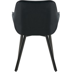Juego de 2 sillas de comedor Antigo en terciopelo negro