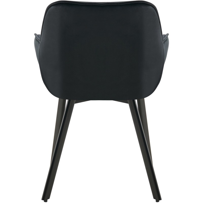 Juego de 2 sillas de comedor Antigo en terciopelo negro