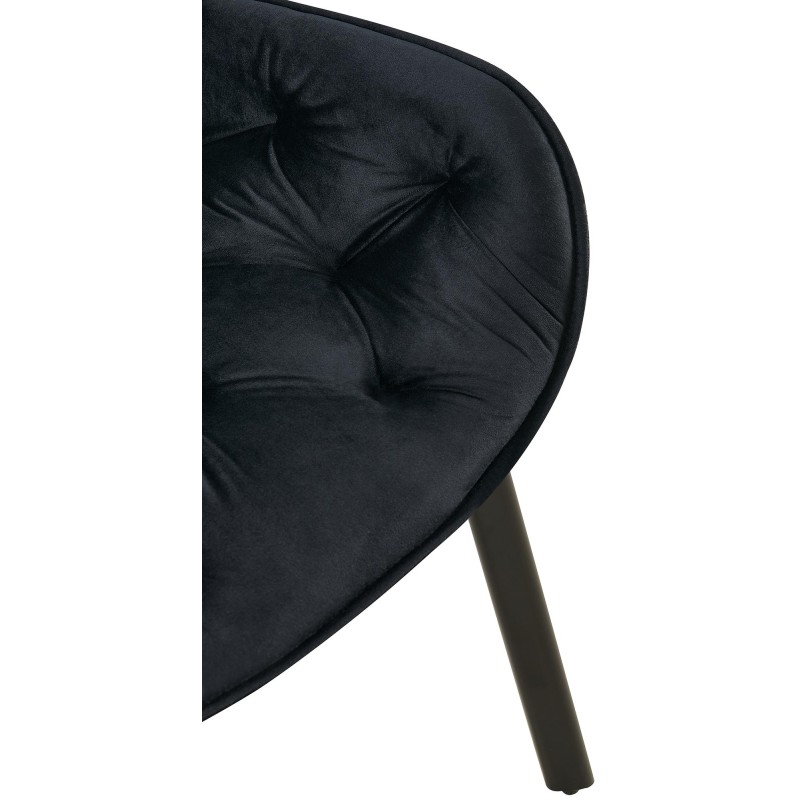 Juego de 2 sillas de comedor Antigo en terciopelo negro