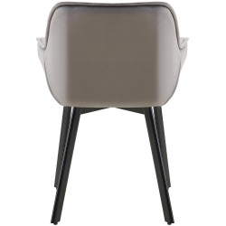 Juego de 2 sillas de comedor Antigo de terciopelo gris oscuro
