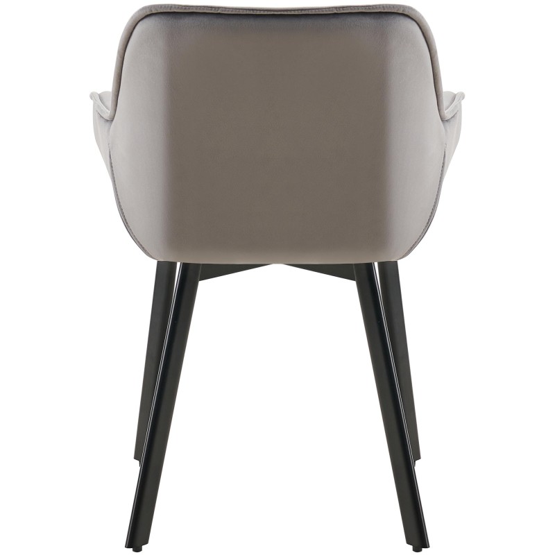 Juego de 2 sillas de comedor Antigo de terciopelo gris oscuro