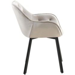 Juego de 2 sillas de comedor Antigo de terciopelo gris