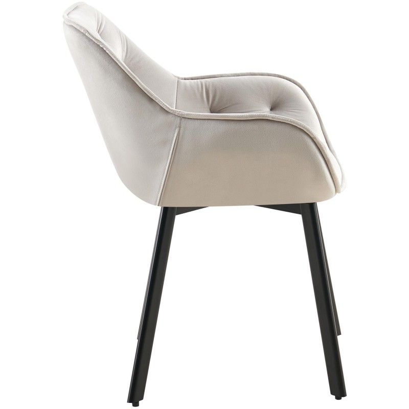 Juego de 2 sillas de comedor Antigo de terciopelo gris