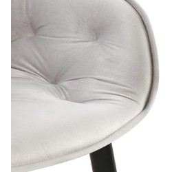 Juego de 2 sillas de comedor Antigo de terciopelo gris