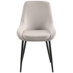 Juego de 2 sillas de comedor Elmira en terciopelo negro y gris