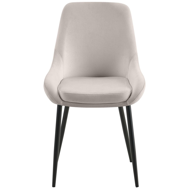 Juego de 2 sillas de comedor Elmira en terciopelo negro y gris