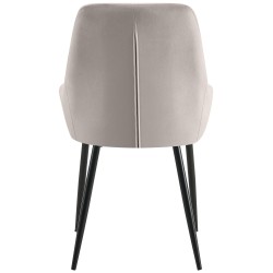 Juego de 2 sillas de comedor Elmira en terciopelo negro y gris